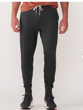Vuori Black Sunday Performance Jogger Pants with Drawstring Size Large